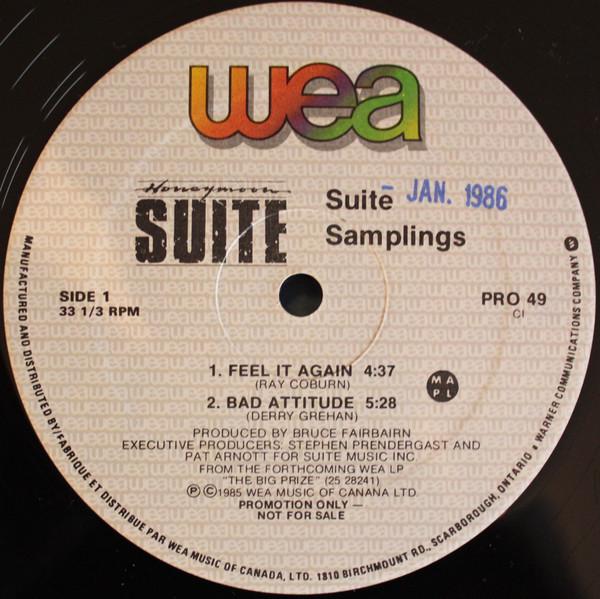 Виниловая пластинка HONEYMOON SUITE Suite Samplings PRO49 WEA 1985 Канада Рок Б/у