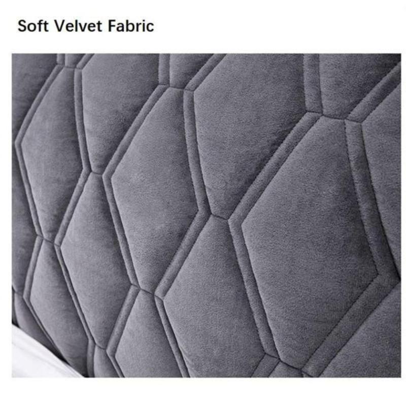 All-inclusive Super Soft Smooth Quilted Head Cover Thicken Velvet Headboard Cover Solid Color Bed Back Dust Protector Cover