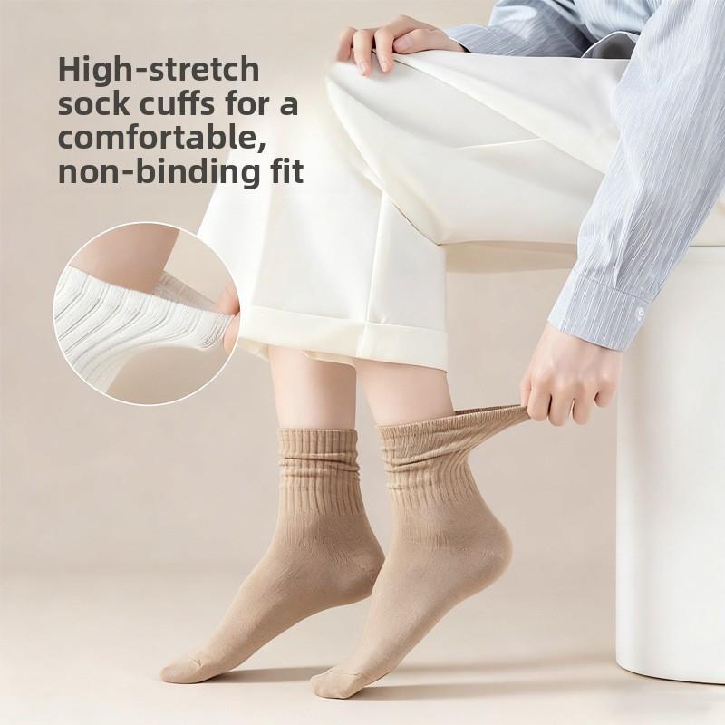 Damen Herbst und Winter Alle Arten von reiner Baumwolle Antibakteriell Deodorant Anti-Pilling Nahtlose Kniestrümpfe