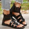2024 New Solid Color Summer Women's Fashion Trend High-top Combination Sandals Women's European and American Thick-soled Sandals