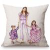 Baby Mother Parenting Art Cozy Family Hand Drawing Sketch Home Decoration Cotton Linen Sofa Throw Pillow Case Car Cushion Cover