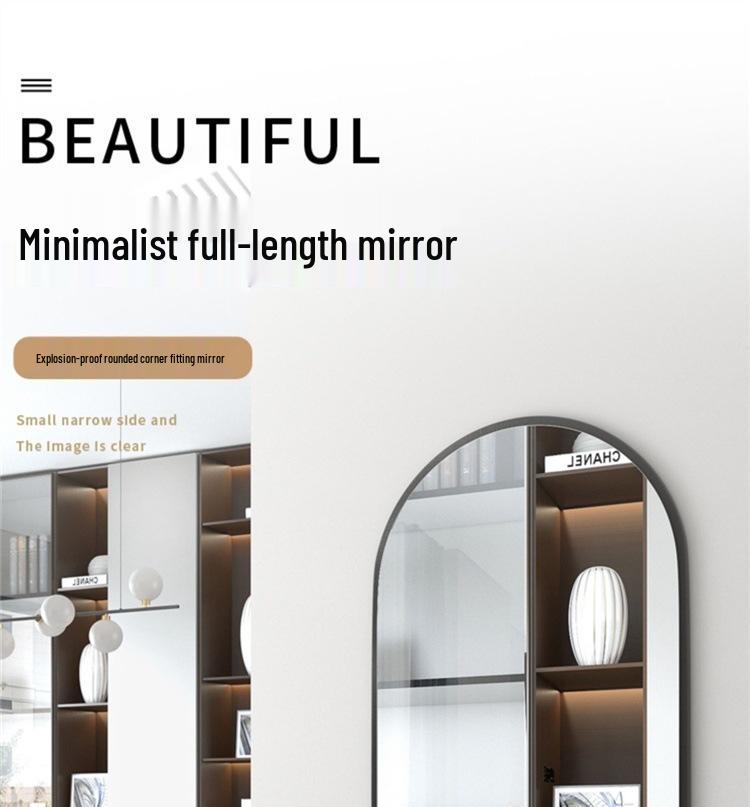 Wall-Mounted Full-Body Dressing Mirror for Girls' Bedroom - No Drilling Required, Insta-Worthy Fitting Mirror