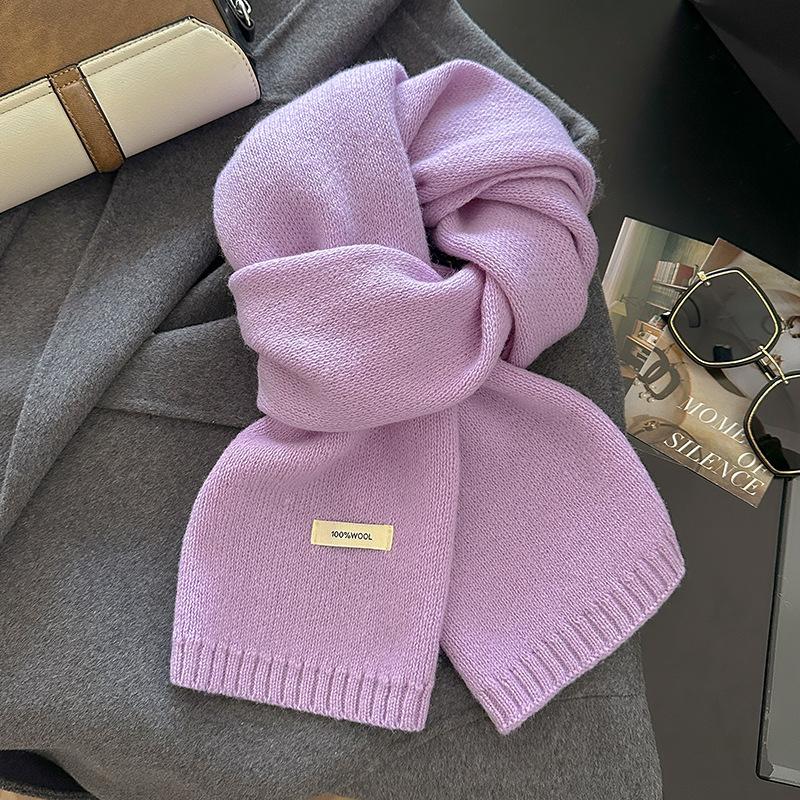 18-color scarf women's winter high-end soft waxy season warm thickened knitted wool couple scarf Korean