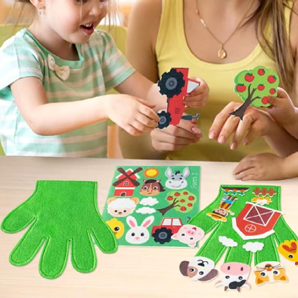 2Pcs Animals Felt Story Finger Puppets DIY Making Kit Education Gift Interactive for Home Classroom Activities Early Learning