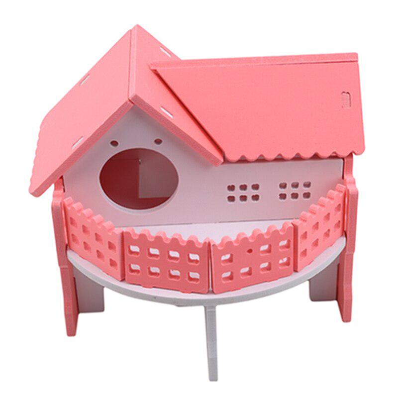 Cute Small Animal Cages Hamster House Single-Double layer Spinning Wheel Mouse Pet Cage House