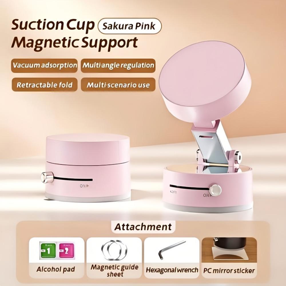 Dual-sided Vacuum Magnetic Mount, 360° Hands-free Folding for Video and Navigation, Easy To Install, One-handed Operation