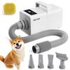 NEWTRY Pet Dryer for LCD Intelligent Adjustable Air Speed and High Fast PSE Negative Ion Noise 4 Ideal for and Large Commercial and Home Use Dogs,