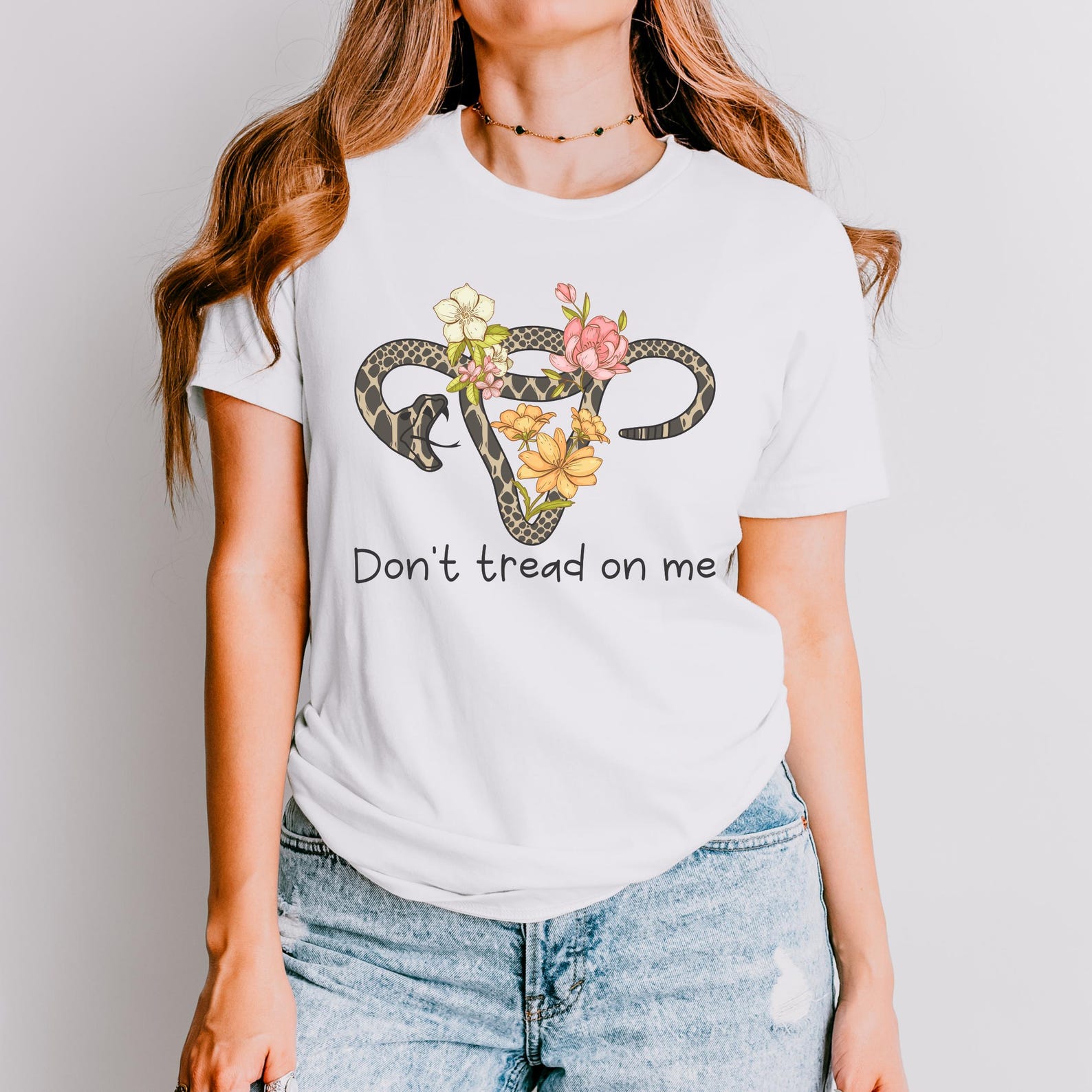 Don t Tread On Me Shirt: Floral Snake Women s Rights Tee XL