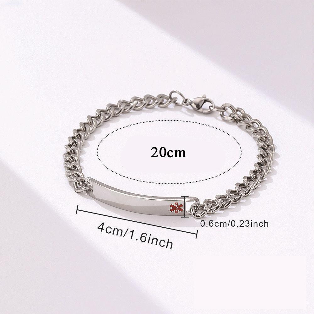 Medical SOS Custom Text Men Stainless Steel Bracelet Personalized First Aid Phone NumberId Bracelets For Women Gift Jewelry