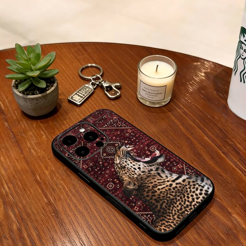 Leopard Print   Phone Case For iPhone 17, 16,15,14,13,12,11 Plus,Pro Max, Others Soft Black Cover