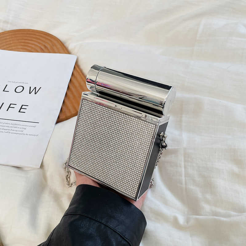 

2025 winter new small square bag mobile phone bag fashion chain bag niche design trend foreign style messenger shoulder bag чёрный