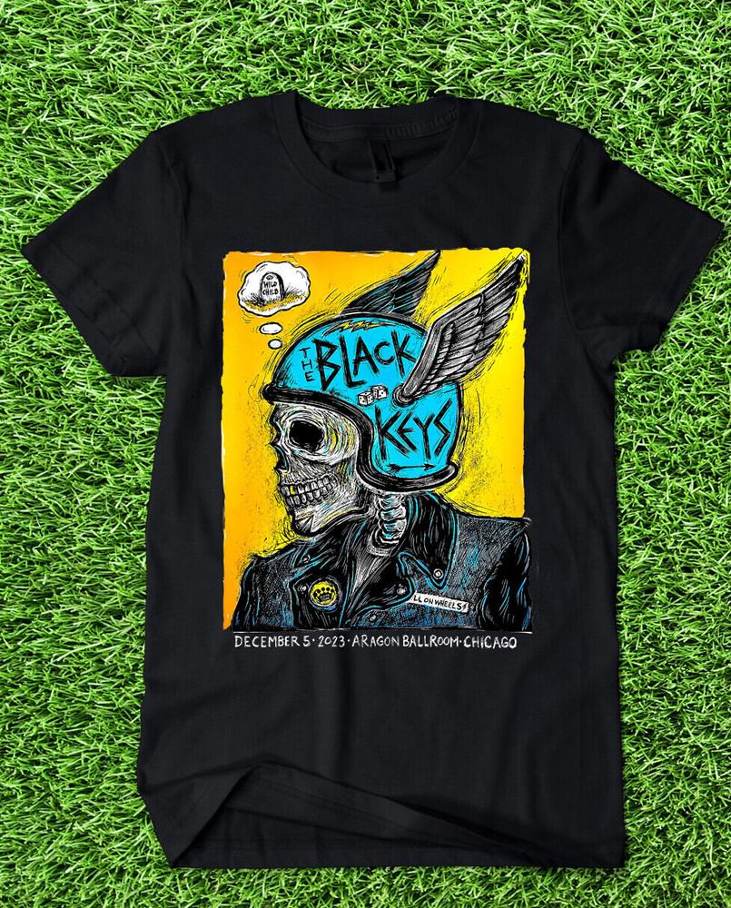 The Black Keys Aragon Ballroom T Shirt Full Size S-5XL Unisex T-Shirt L