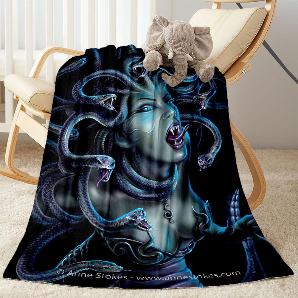 Gothic Style Blanket Soft & Cozy Great for Bed Chair Livingroom Four Seasons Universal Playful Design Suitable for Gifting Relatives and Friends