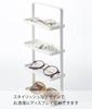 Yamazaki Glasses Accessory X D7 X Tower Accessory Small 4298 & Tray, 4-Tier, White, Approx. W16.5 H32.5cm, Style, Storage, Organizer,