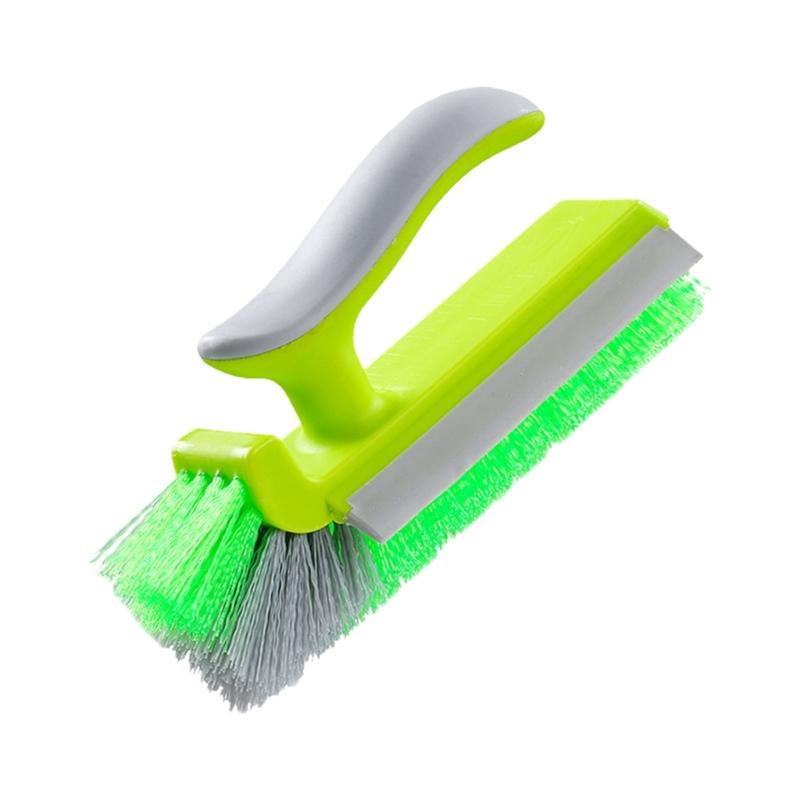 Heavy Duty Corner Cleaning Tool Flexible Bristles Storage Hole Comfort Grips Bathroom Kitchens Corner Dust Remover зелёный