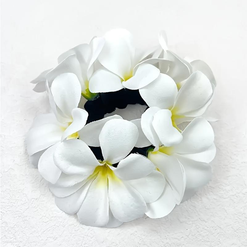 High Quality7pcs Set, Women'S Gradient Faux Flower Elastic Hair Ties, Spring And Summer Valentine'S Day Hair Accessories, Bohemian Sweet Beach Style.