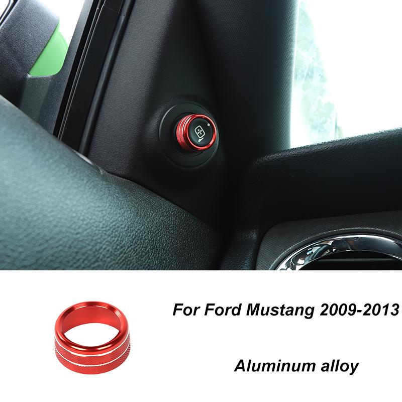 TESIN Car Red Interior Decoration Cover Stickers For Ford Mustang 2009 2010 2011 2012 2013 2014 Exterior Accessories Car