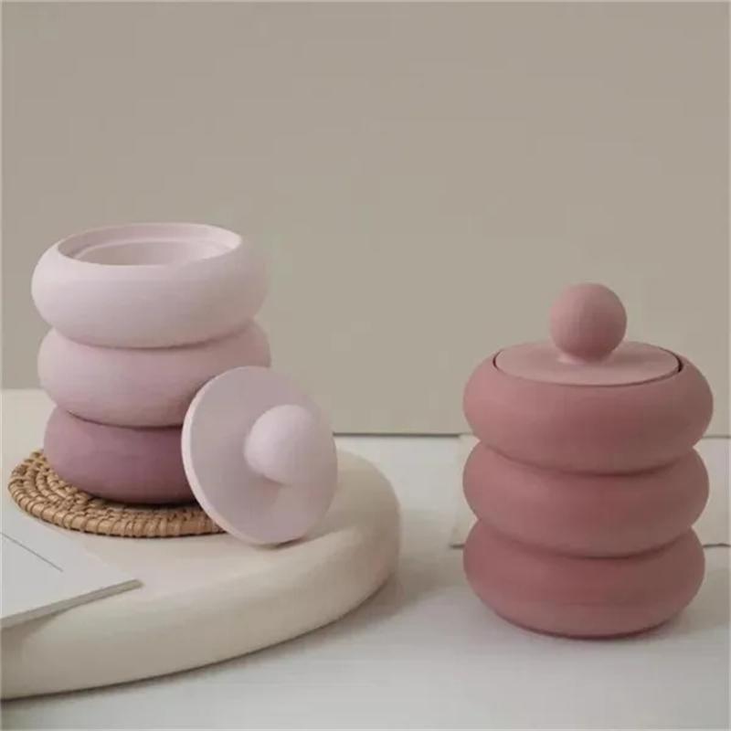 2pcs/set Small Pot Jars Silicone Molds with Lid for Concrete Plaster Resin Epoxy Craft DIY