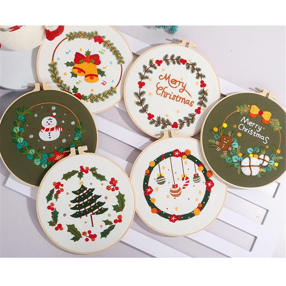 DIY Crafts Christmas Pattern Elk Embroidery Embroidery Starter Kit Merry Christmas Cross Stitch