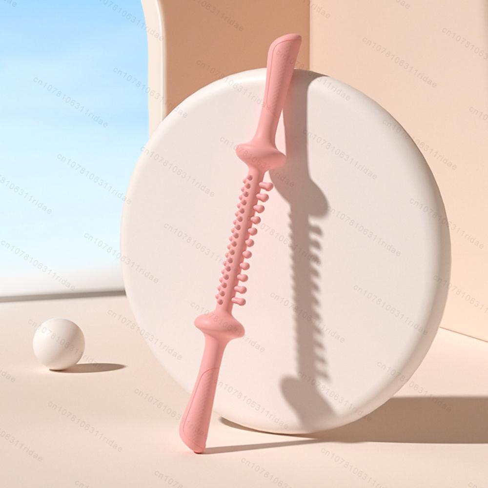 Soft Rubber Yoga Massage Stick Meridian Unblocking Soft Contact Point Multi-Functional Leg Massage Stick Yoga Massage Stick розовый