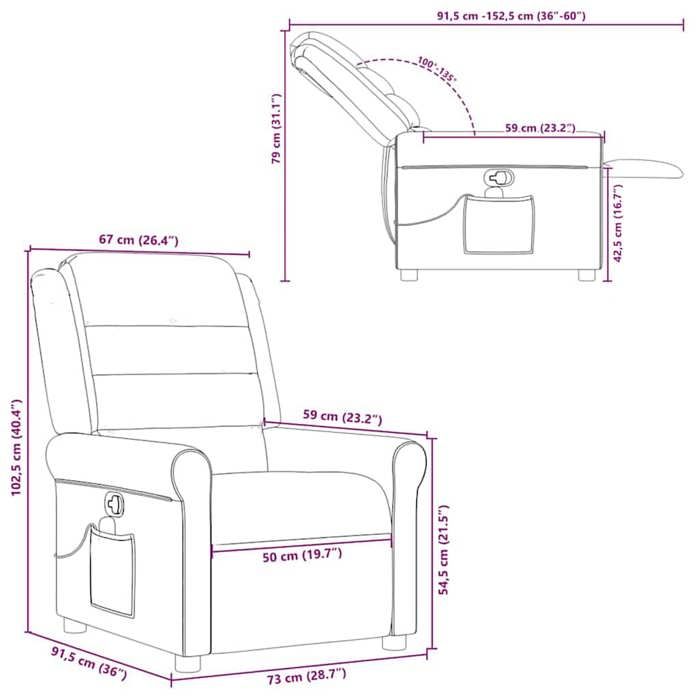 VidaXL Fauteuil de massage inclinable Gris foncé Tissu, fauteuil de massage, fauteuil, fauteuil canapé, fauteuil de bureau 4015647