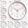 Fashion 12 Inch Digital Wall Clock Mute Colorful Numbers Quartz Clock Plastic Wall Hung Clock Living Room