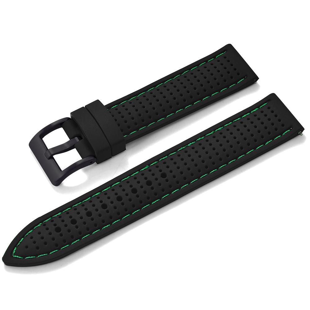 Quick Release Sport Silicone Watch Band - Breathable Waterproof Soft Rubber Strap Universal Fit 18mm 20mm 22mm For Men Women