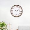 Artistic Wood Grain Wall Clock Three-dimensional Chinese and English Numbers Mixed Design Living Room Mute Fashion Decorative Quartz Clock