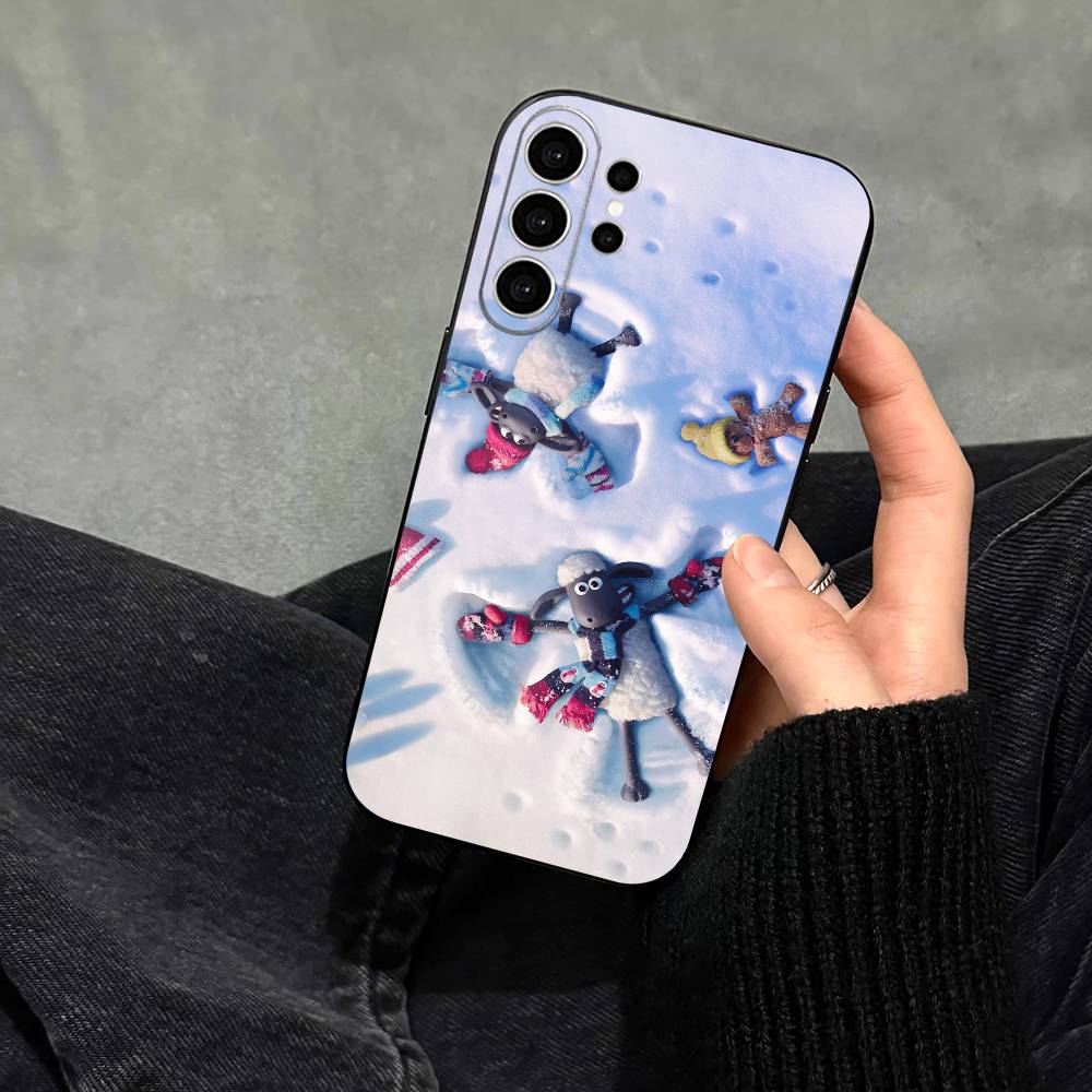 S-Shaun The Sheep  Phone Case For Samsung S25,S24,S21,S22,S23,S30,Ultra,S20,Plus,Fe,Note,10,9,5G Black Cover