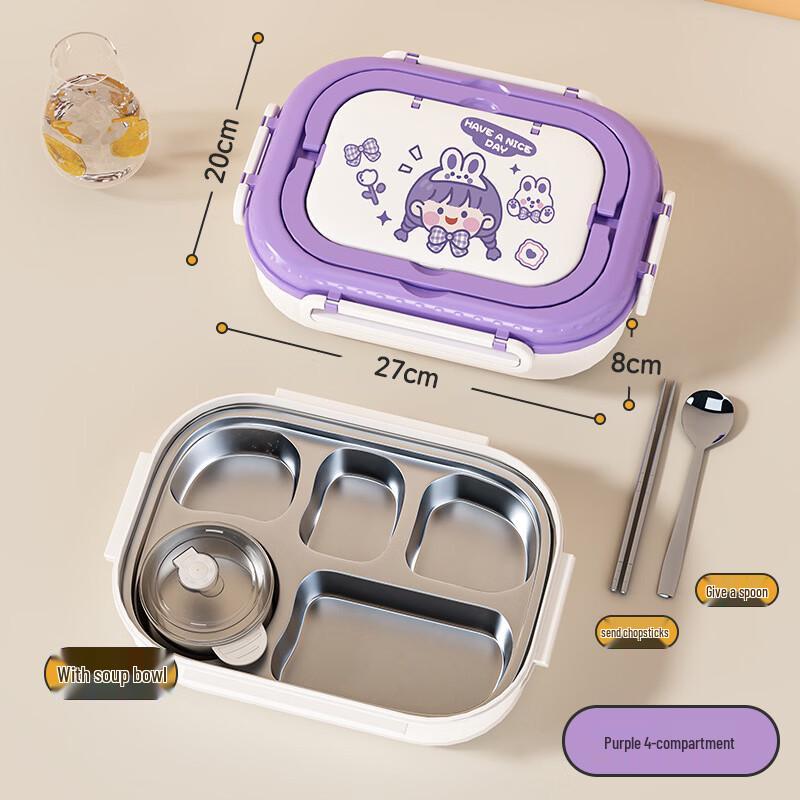 Portable 304 Stainless Steel Lunch Box