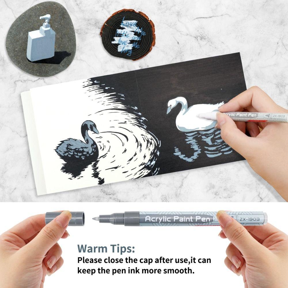 22 Farben Acrylfarbmarker Malstifte Set Holz Leinwand Stein Glas