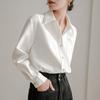 Winter White Long-sleeved Shirt for Women Loose and High-end Temperament Corduroy Commuting Polo Collar Versatile Shirt