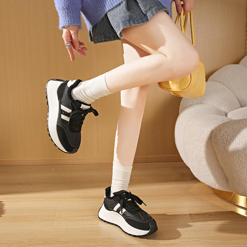 ins Korean version of the new velvet Forrest Gump shoes for women's 2025 winter student running sports platform leisure BN022-1