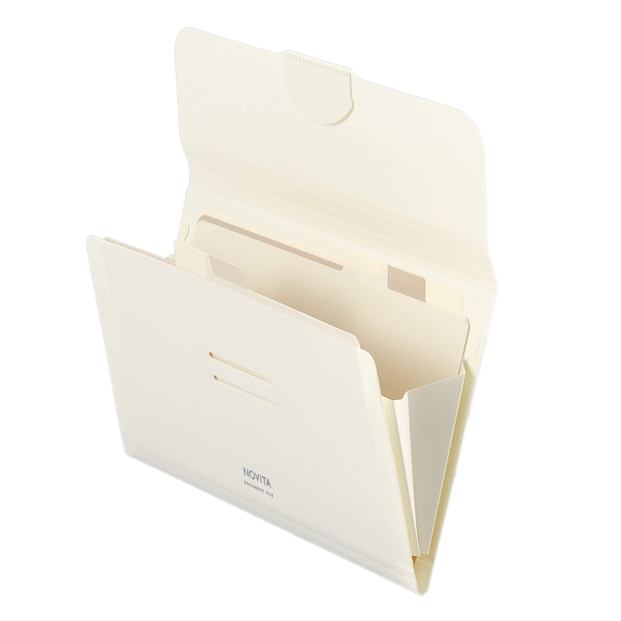KOKUYO Novita Document 6 File, Wide-Opening Envelope-Size, Pockets, Off-White, F-NV951W