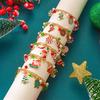 Creative Christmas Elk Bell Zircon Bracelet for Women Cute Santa Claus Tree Candy Cane Stocking Multi Pendant Chain Zircon Gift