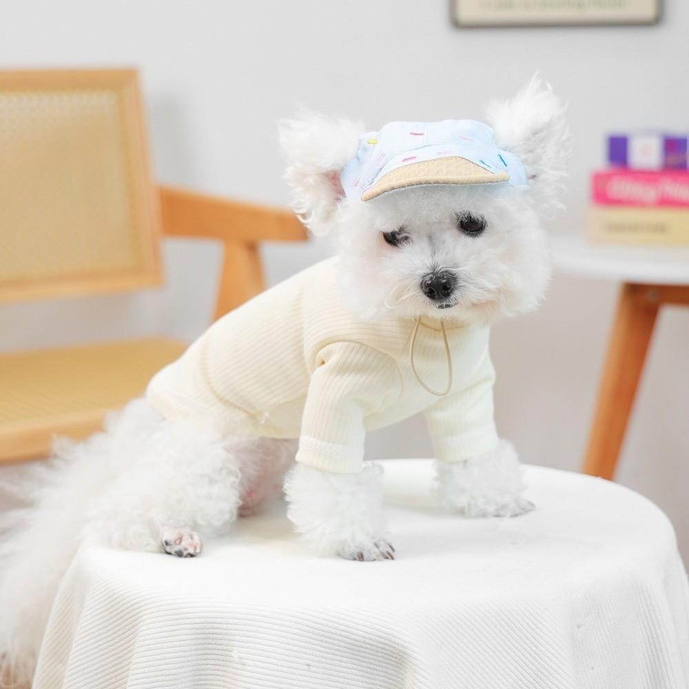 Ice Cream Pattern Dog Fisherman Hat Sun Protection Dog Visor Hat Pet Sun Hat  Dogs Cats