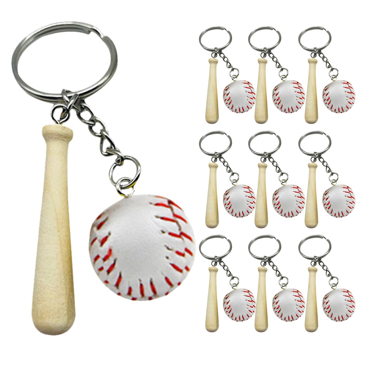 

OATIPHO Брелоки для бейсбола, Набор из 16 штук, Маленькие брелоки на спортивную тематику для мальчиков и девочек, Идеально подходят как подвески для сумок или сувениры