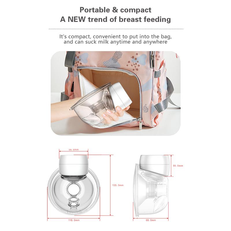 All-in-one Wireless Portable Electric Breast Pump with Strong Suction and Fully Automatic Milking Machine