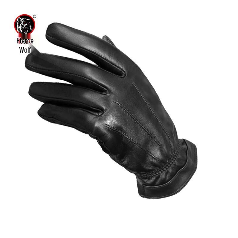 Hanlang Unisex Leather Full Finger Outdoor Gloves Medium