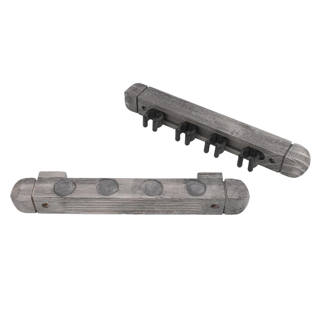 Wall Mounted Cue Holder Rack 4 Slots Modern Wooden Billiard Cue Holder Silver Grey