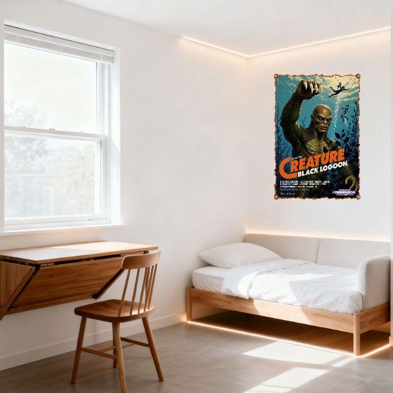 Vintage 'Creature from the Black Lagoon' Metal Tin Sign, Horror Movie Wall Plaque for Home Bar Man Cave Cafe Decor