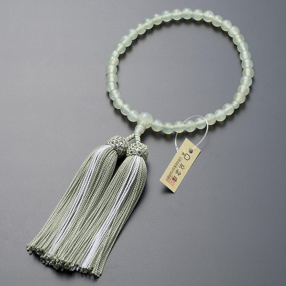Buddhist altar shop Takita Shoten Kyoto prayer beads for green onyx 7mm pure silk head beads bag prayer beads for women that can be used by all