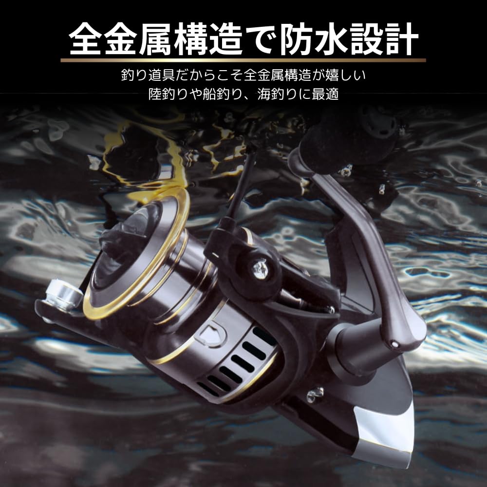 MAKUMINORS Spinning Reel for Saltwater Black Sea Horse Ice and Freshwater Fishing 3000, Fishing, Long-Distance Casting, Bass, Bass, Eging, Flounder,