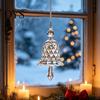 Indoor Home Hanging Decor Faux Crystal Bell Suncatcher, Glass Prism Wind Chime Ornament, Clear Garden Ornament for Trees Christmas Tree Rainbow Maker