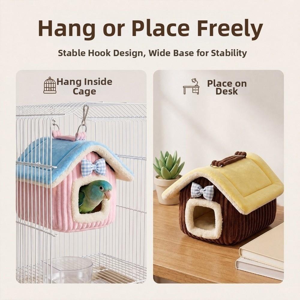 Lovely Soft Hanging Bird Nest Windproof Removable Parrot Warm Nest Comfortable Cold-Proof Bird Hanging Hammock Canary