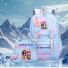 3 Peças/conjunto Mochila Fofa Estampada de Anime Kpop Bolsa de Viagem de Grande Capacidade para Adolescente Menina Menino Mochila Escolar Presente para Criança Rucksack