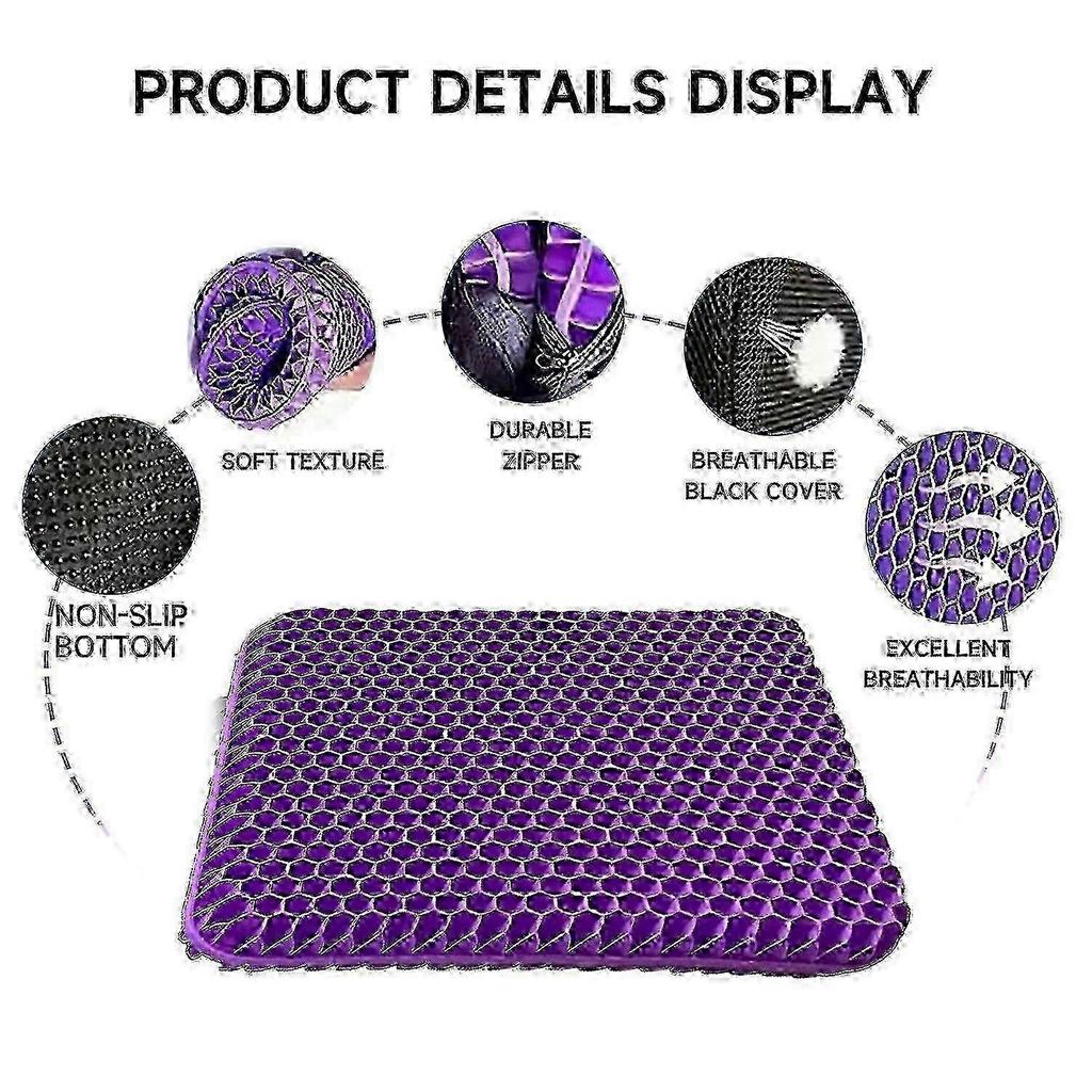 Orthopaedic Gel Seat Cushion for Sciatica and Tailbone Pain Relief, Honeycomb Coccyx Cushion with Removable Cloth Cover, for Home Office Car Chair