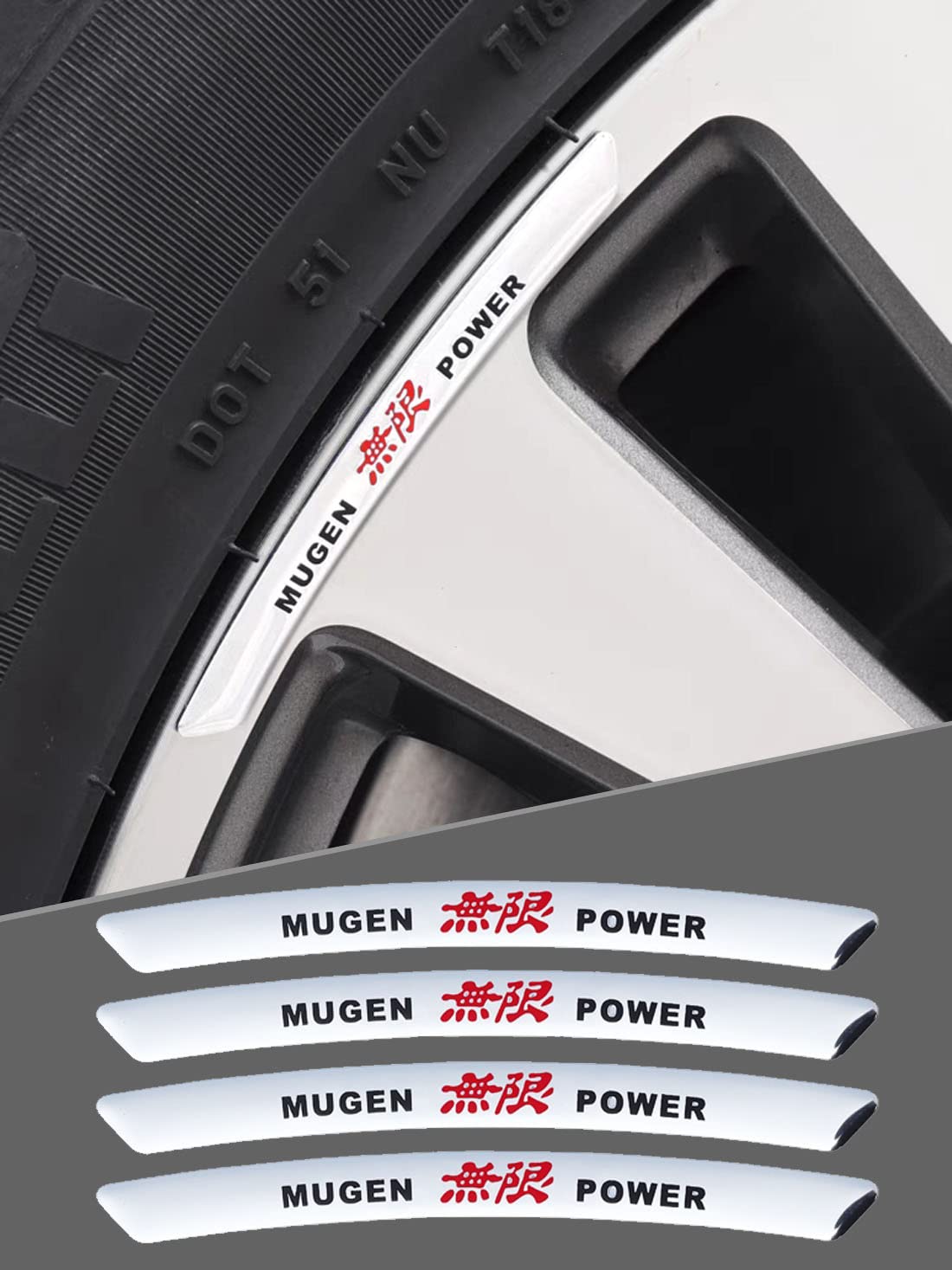 

Applicable to Honda Mugen Rim Sticker Wheel Hides Scratches Cool honda серебряный