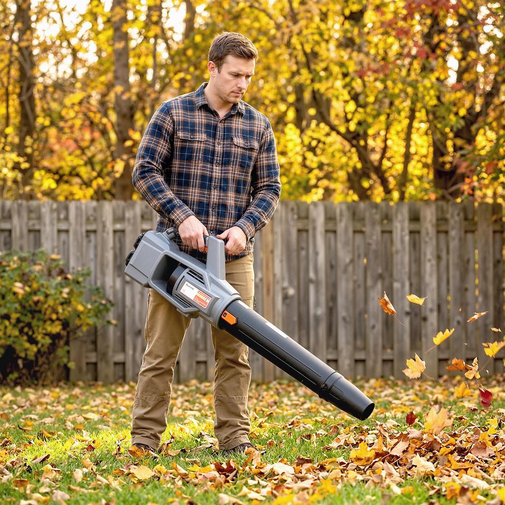 Leaf Blower Cordless with 2 X 4000mAh Batteries & Charger, 36V Lightweight Garden Blower with 1000W Brushless Motor