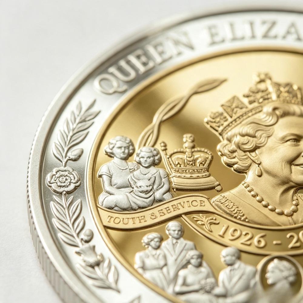 Moneta del 100° Anniversario della Regina Elisabetta II, Moneta Commemorativa del Compleanno della Regina, Include cofanetto regalo, Stile cofanetto regalo